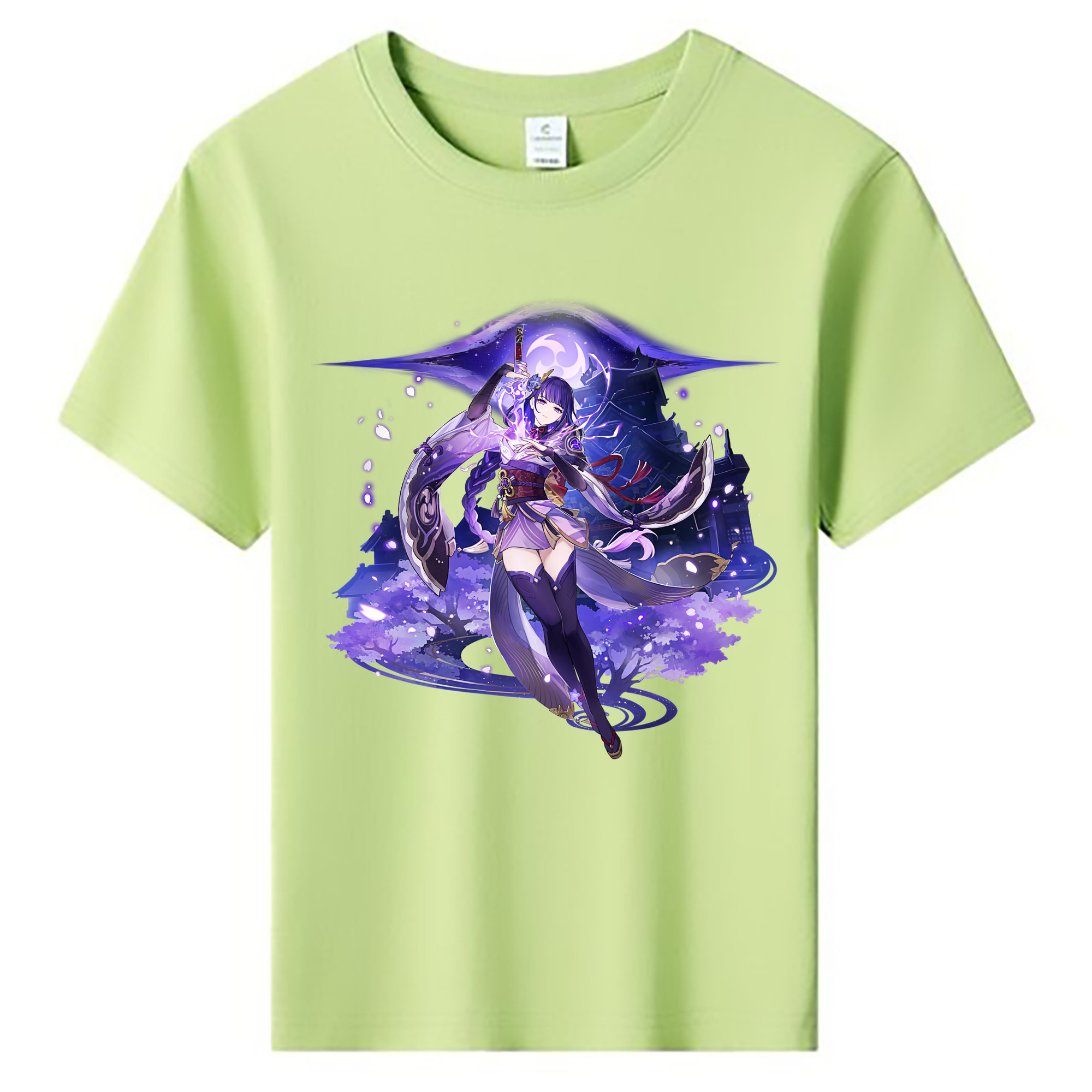 げんし神 雷電将軍 らいでんしょうぐん genshin Raiden Shogun 綿100％キッズTシャツ（フロントプリント）